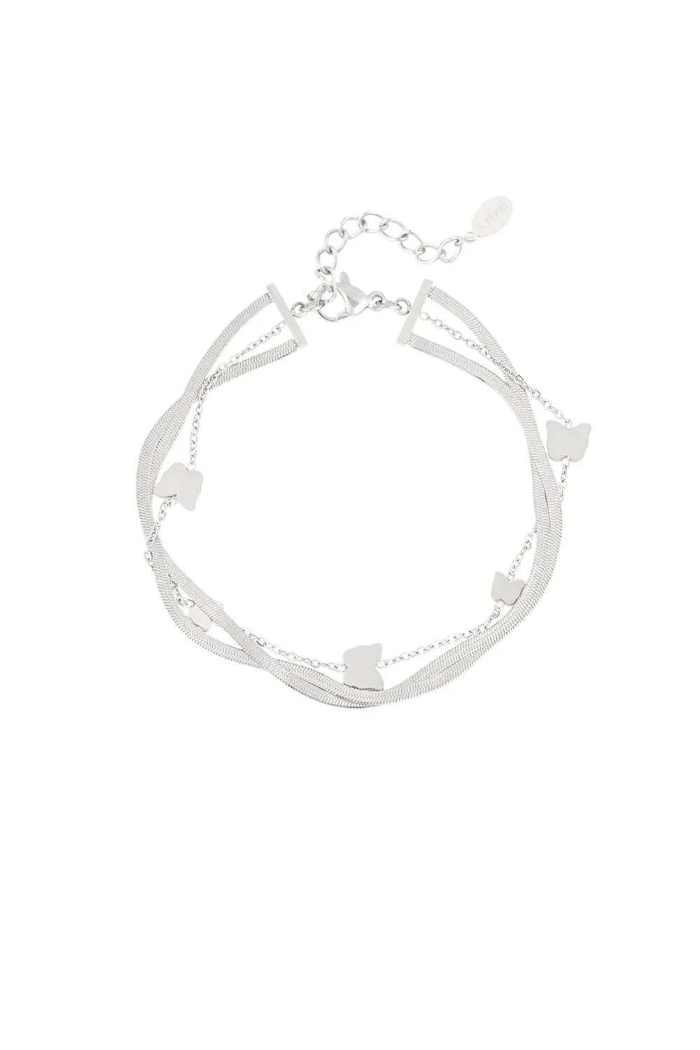 RVS armband vlinders