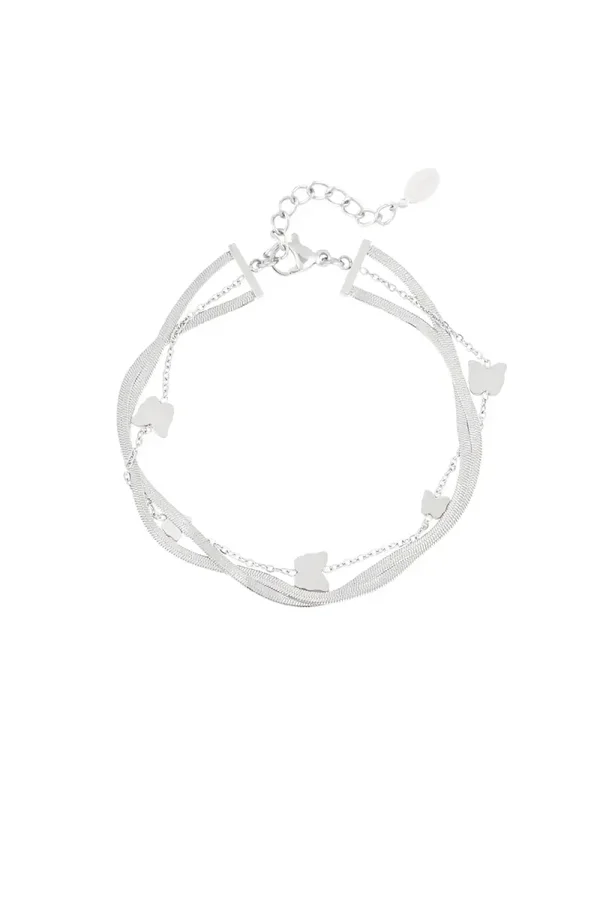 RVS armband vlinders