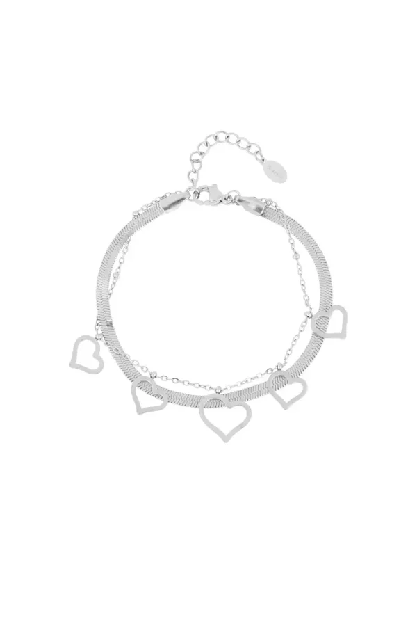 RVS armband chunky heart