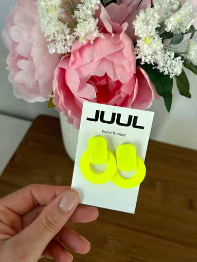 Neon studs rond geel