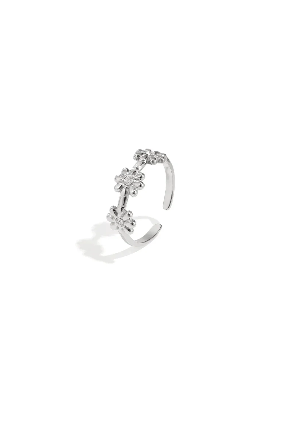 RVS ring bloemetjes