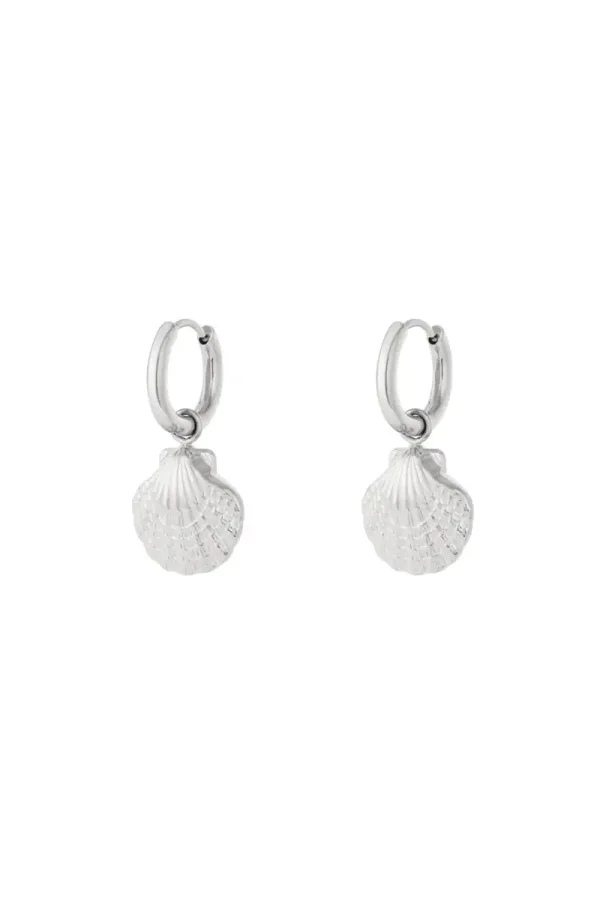 SALE RVS oorbellen schelp
