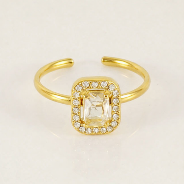 RVS ring witte steen