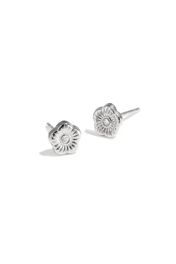 RVS oorbellen bloem studs