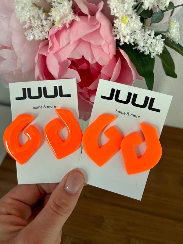 Neon studs groot oranje glans/mat