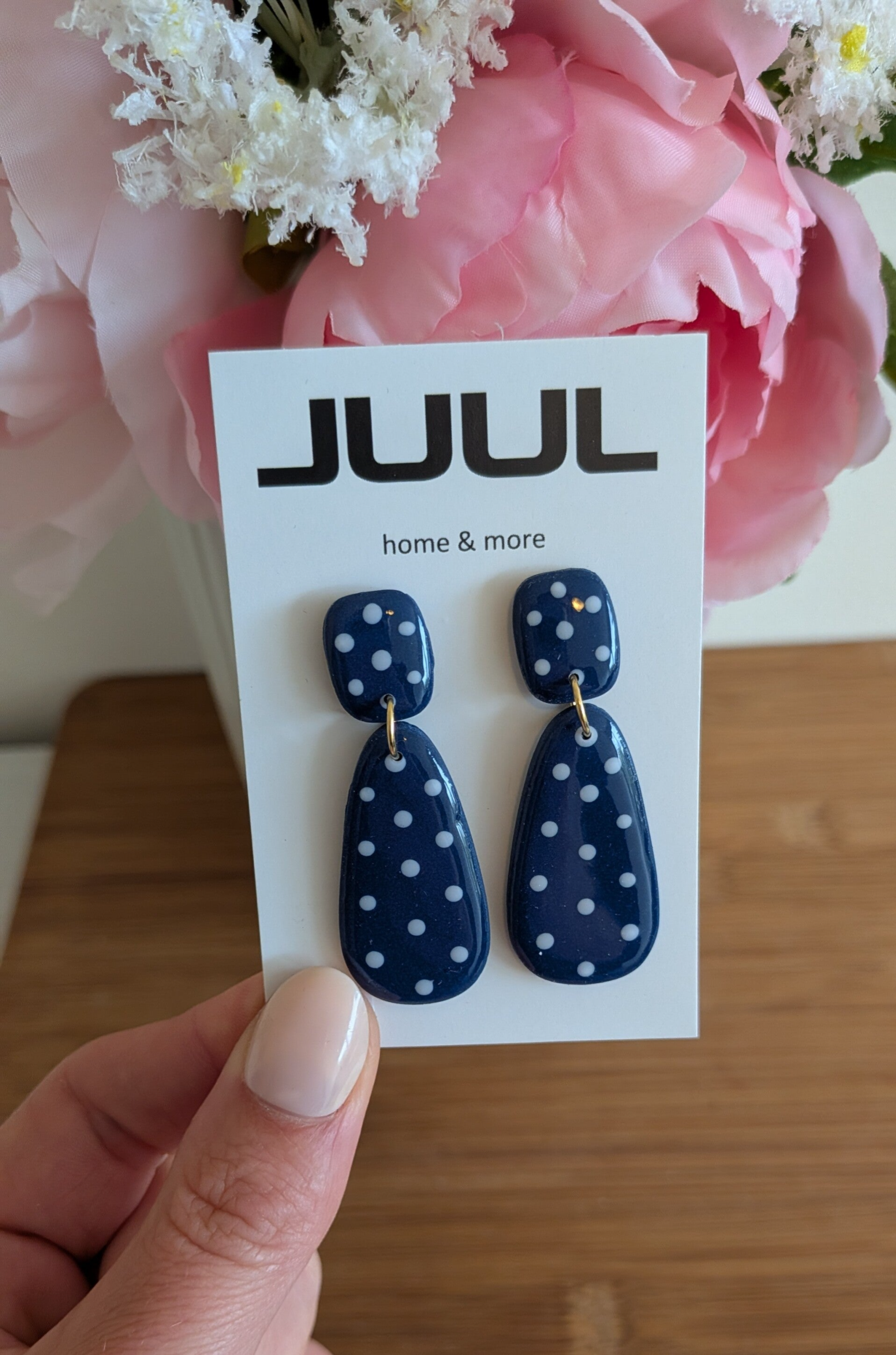 Polka dots donker blauw/wit - classic