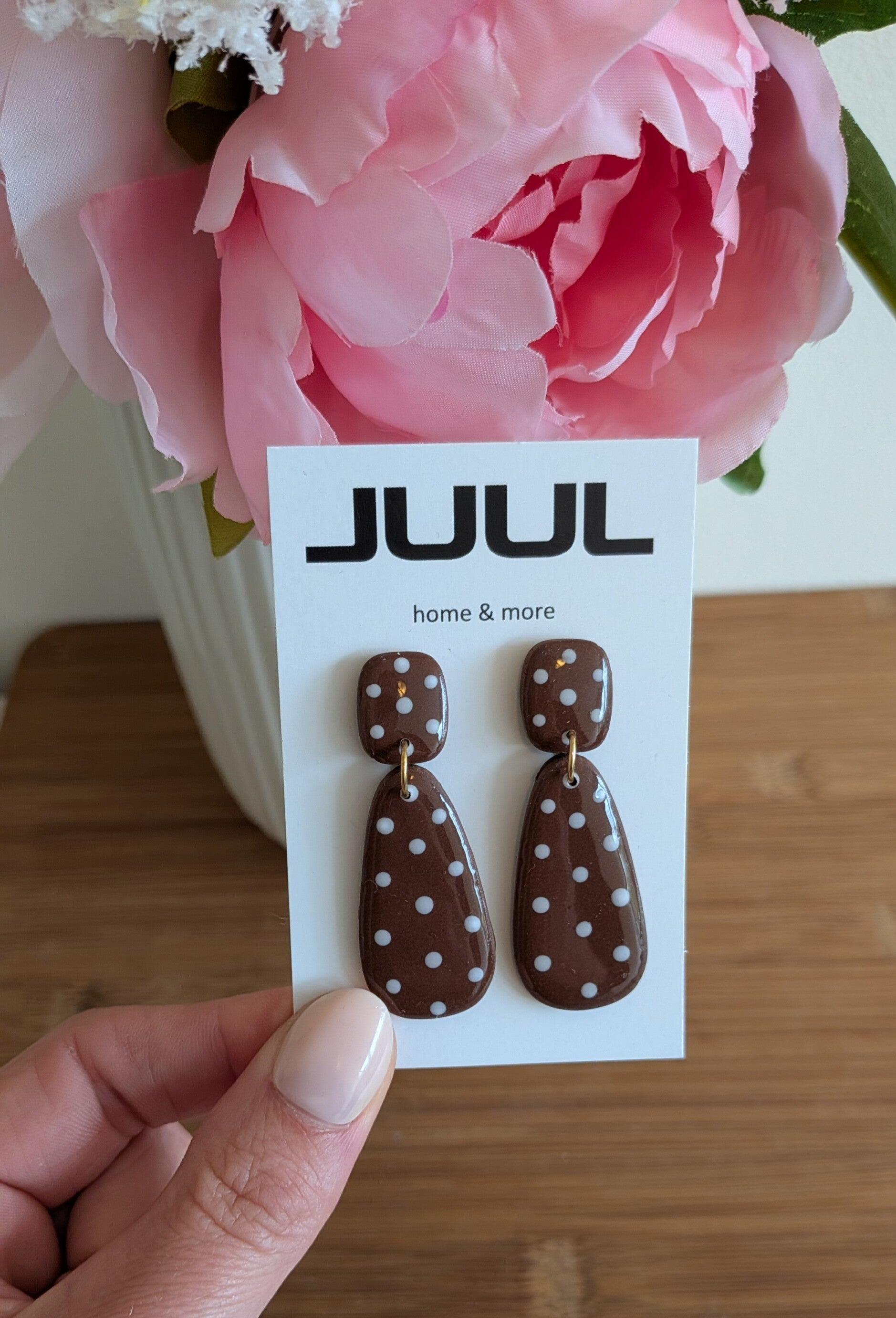 Polka dots bruin/wit  - classic