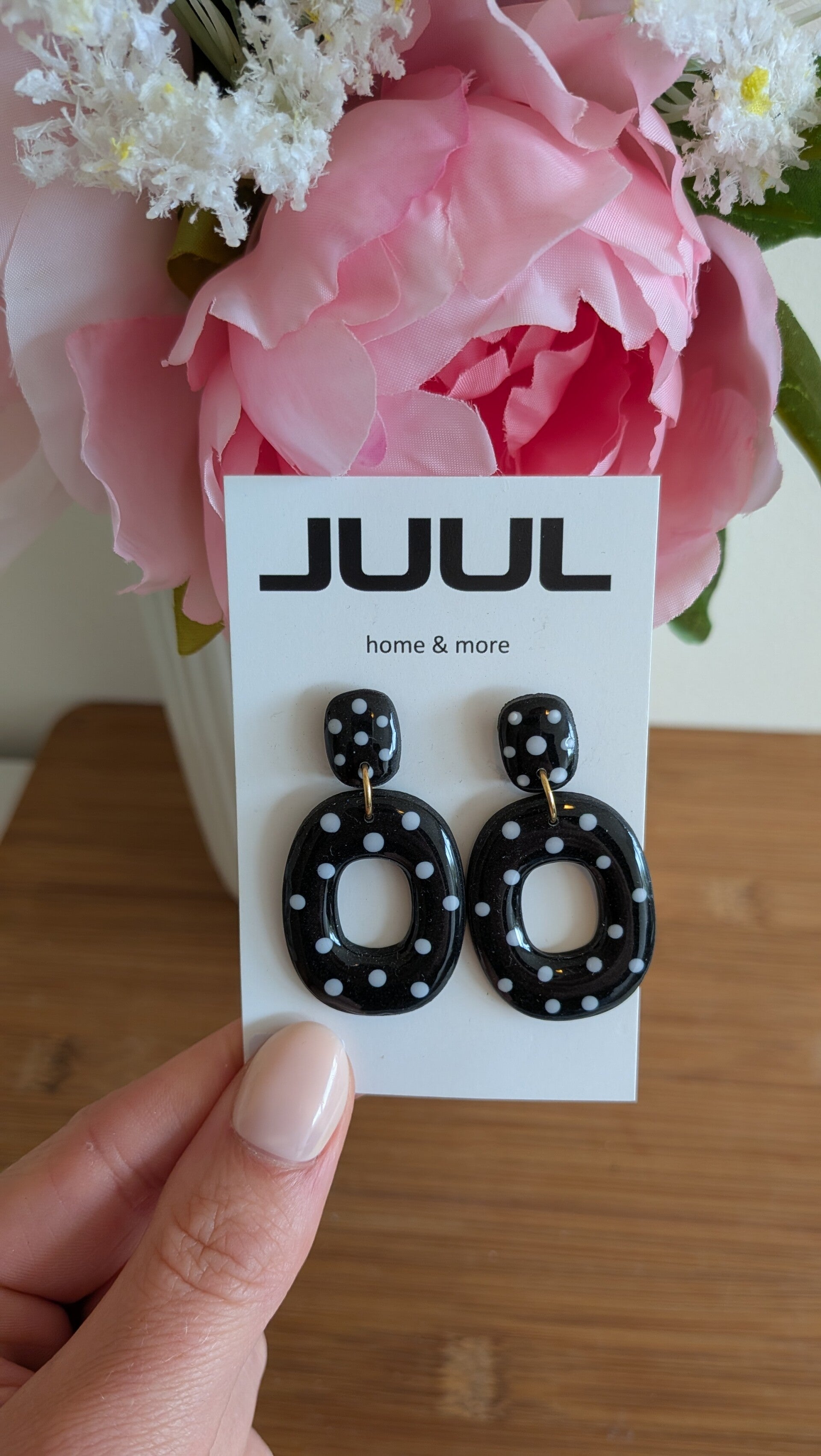 Polka dots zwart/wit - organisch