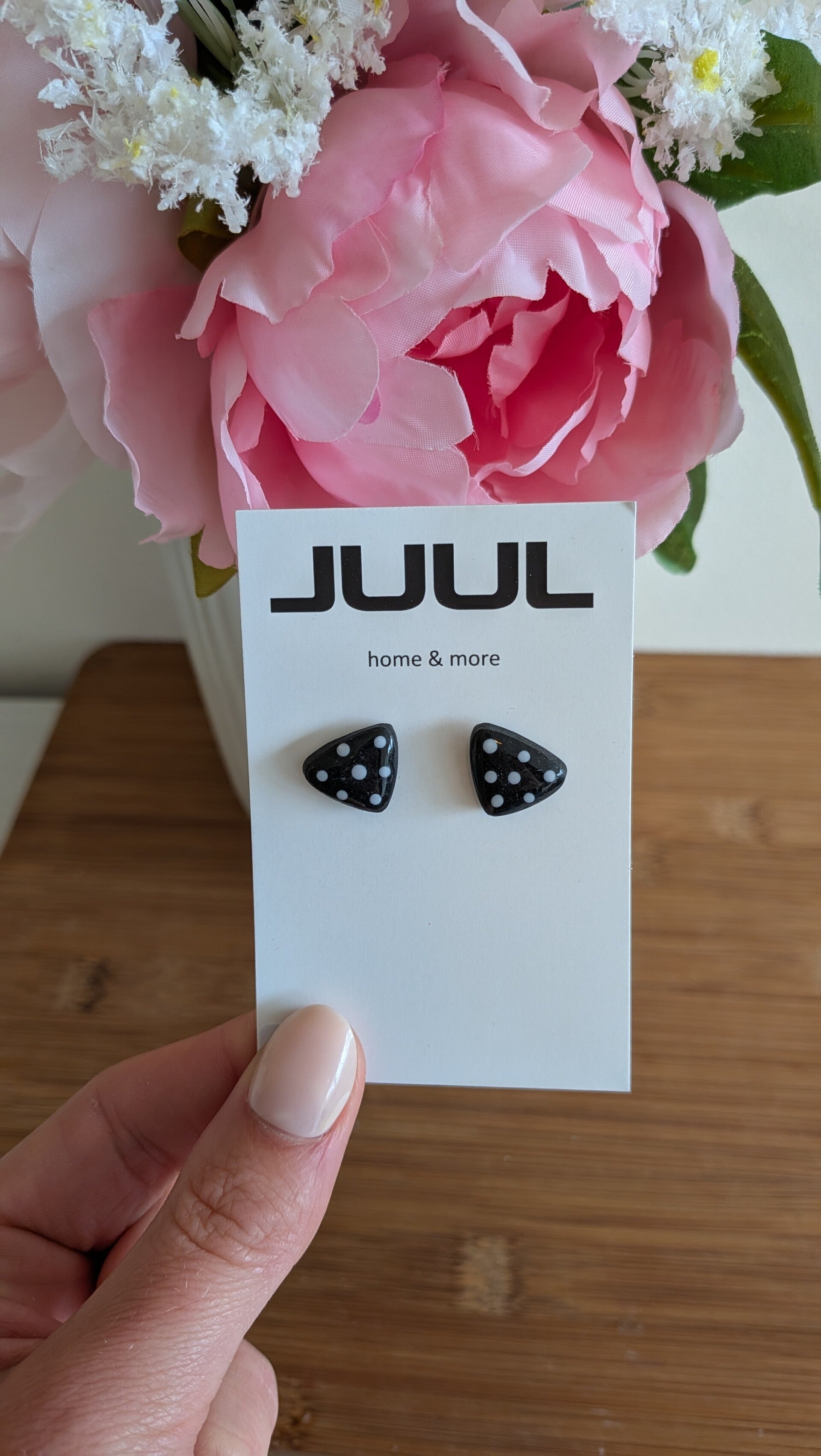 Polka dots zwart/wit - studs