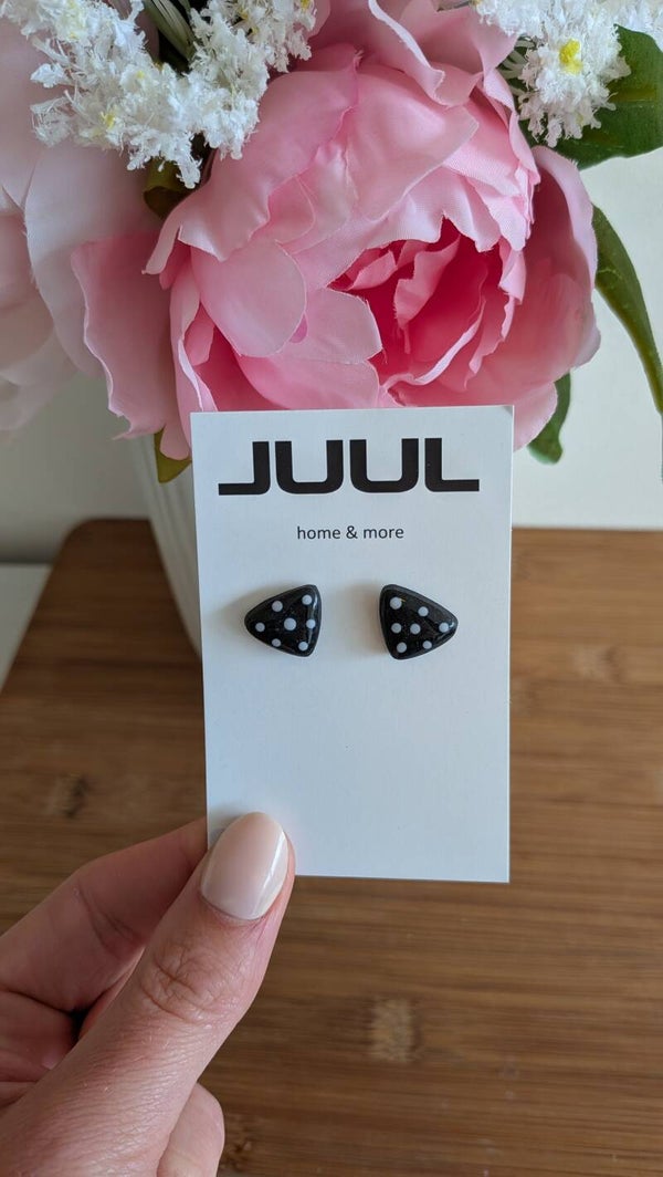 Polka dots zwart/wit - studs