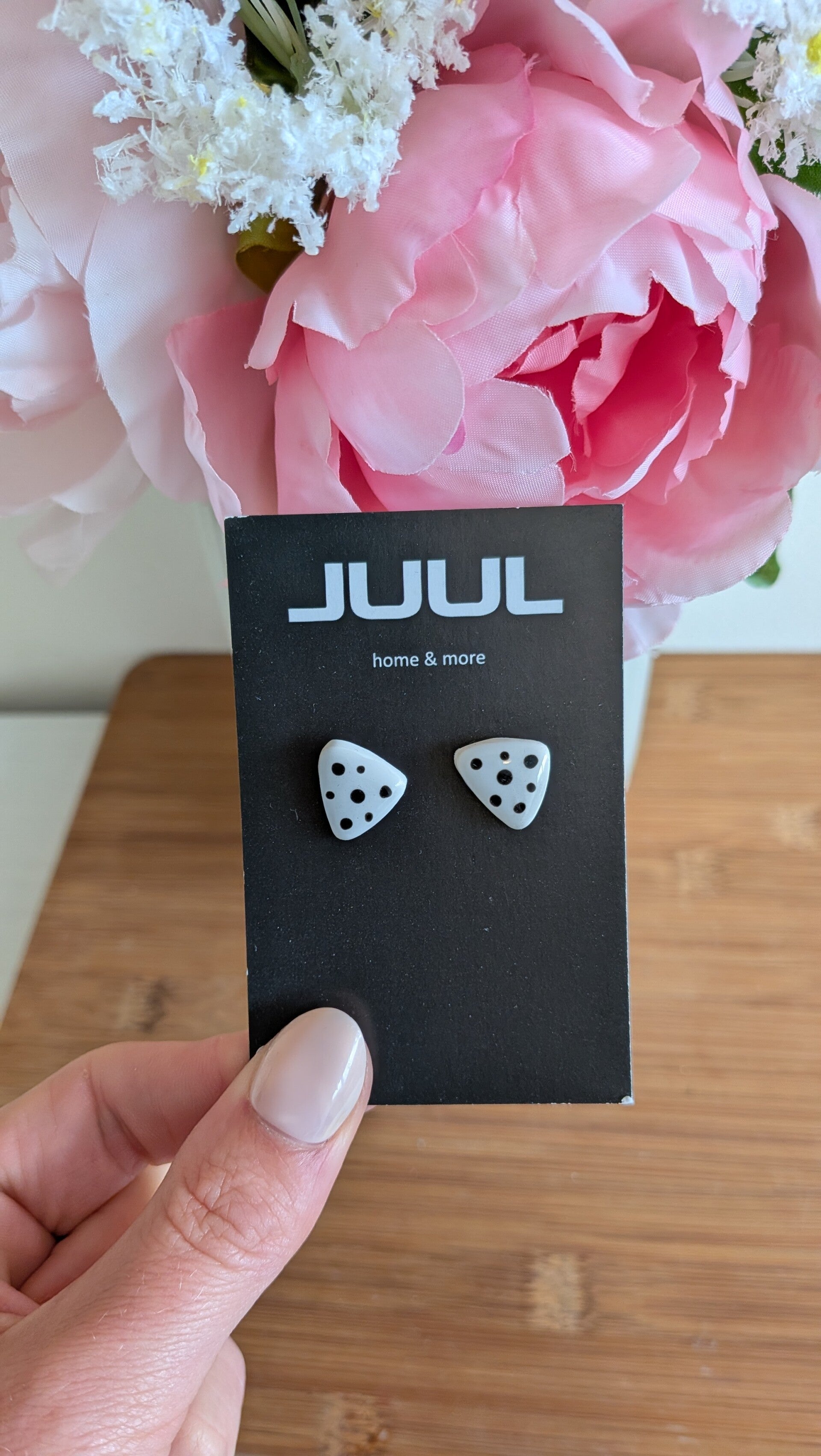 Polka dots wit/zwart - studs