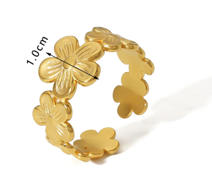 RVS ring bloemetjes