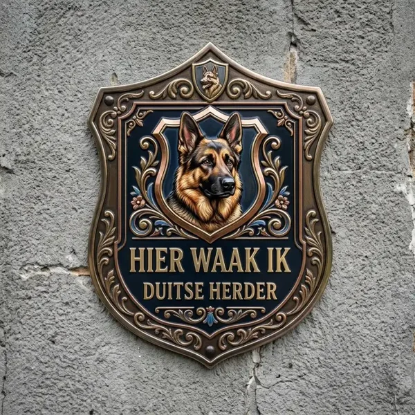 Acryl Waakbord Duitse Herder - Schild 30x35 cm