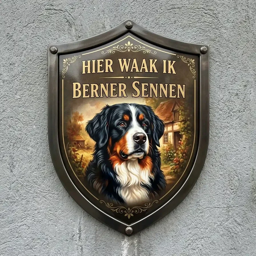Berner Sennen Waakbord Acryl Schild - 30x35 cm