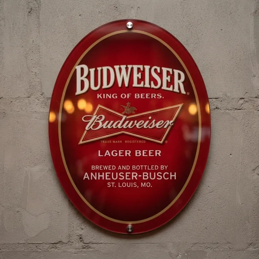 Budweiser Acryl Schild 4mm Oval 2 modellen