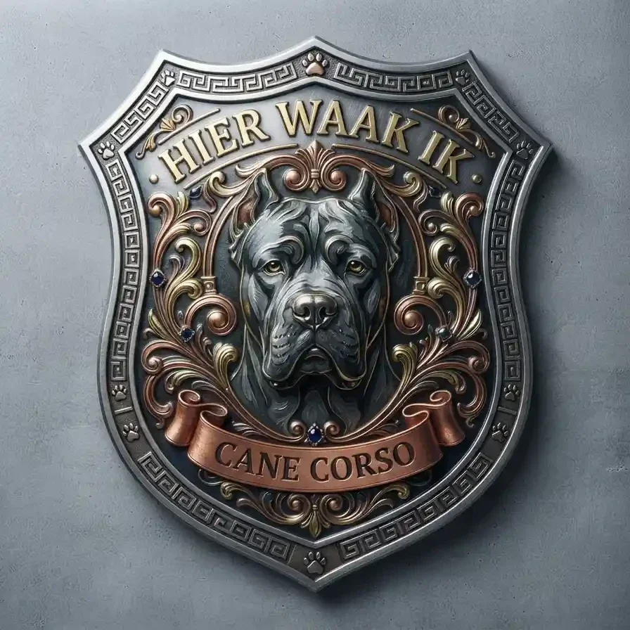 Cane Corso Waakschild - Hier Waak Ik  - 32x32 cm