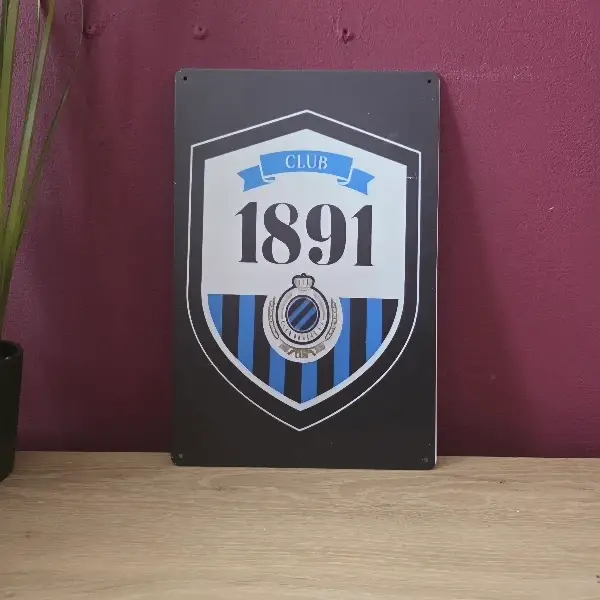 Club Brugge Metalen Wandbord 1891 (20x30 cm)