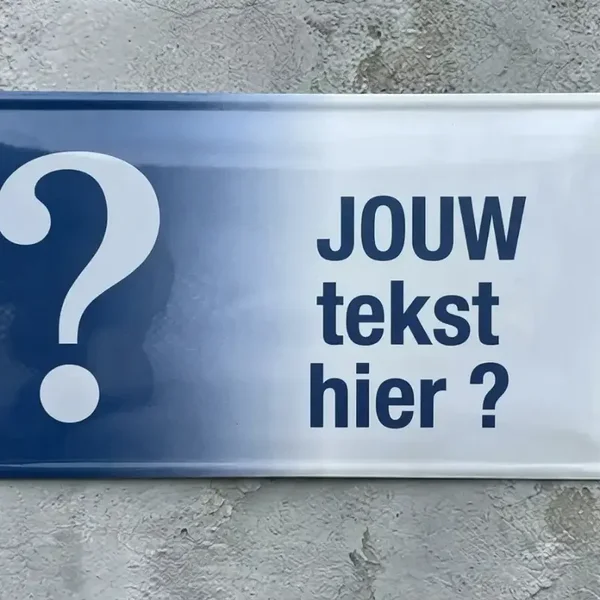 Metalen Waarschuwingsbord Eigen Foto Hond en Tekst