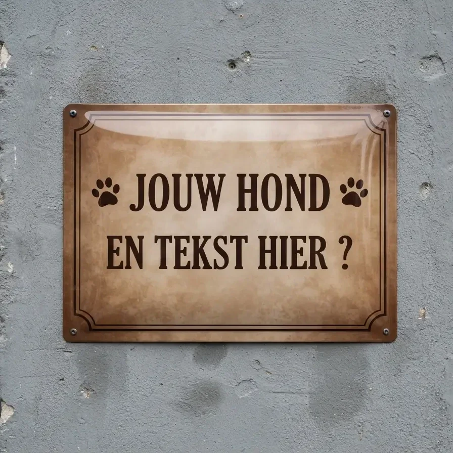 Gepersonaliseerd Metalen Waarschuwingsbord met Eigen Foto en Tekst