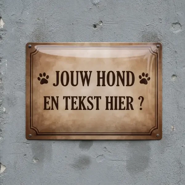Gepersonaliseerd Metalen Waarschuwingsbord met Eigen Foto en Tekst