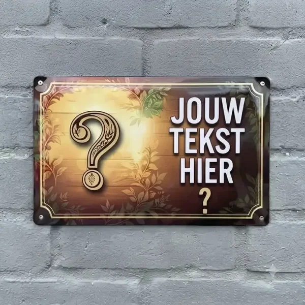 Metalen Bewakingsbord met Eigen Foto en Tekst