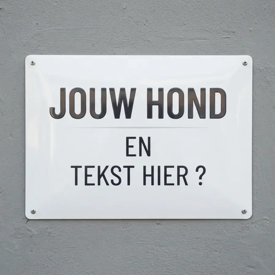 Gepersonaliseerd Metalen Bewakingsbord met Eigen Hond en Tekst