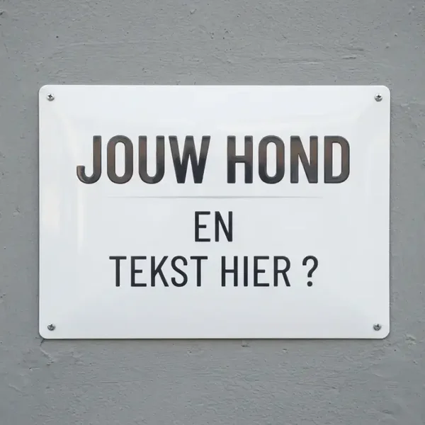 Gepersonaliseerd Metalen Bewakingsbord met Eigen Hond en Tekst