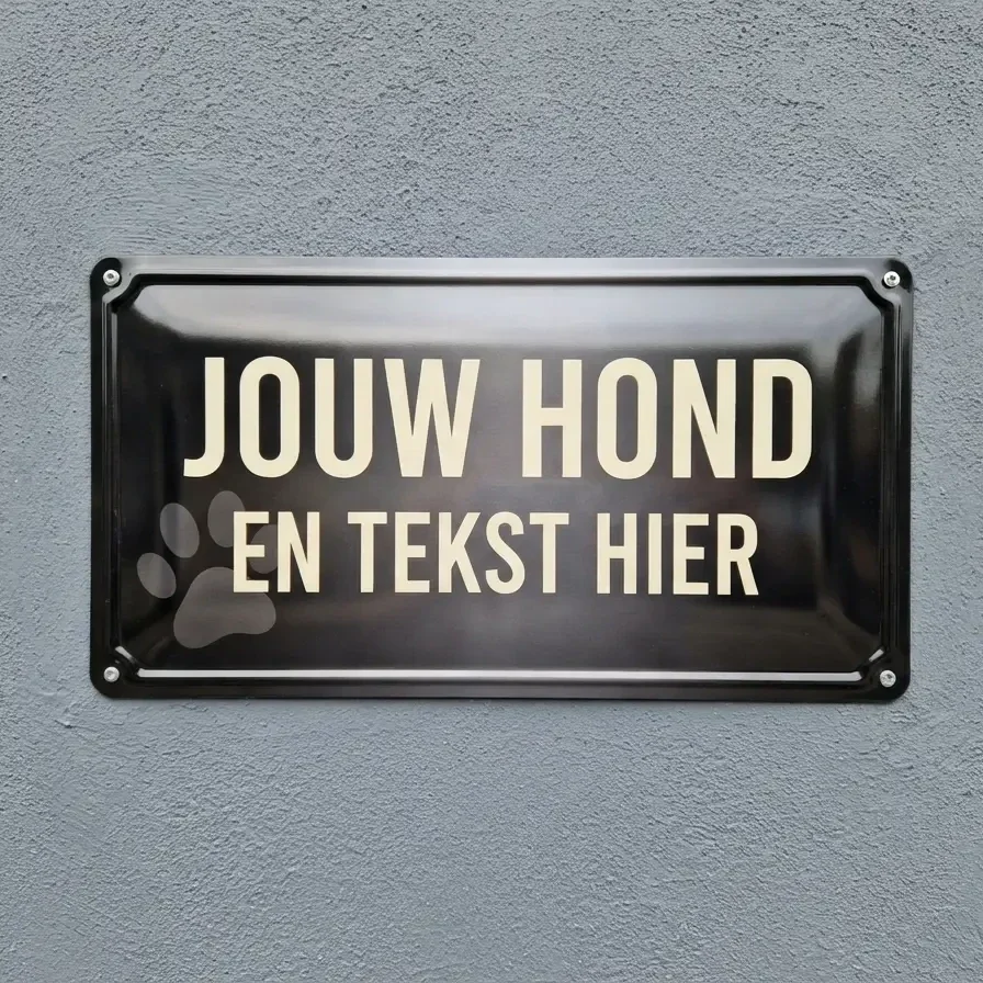 Metalen Bewakingsbord Eigen Foto en Tekst
