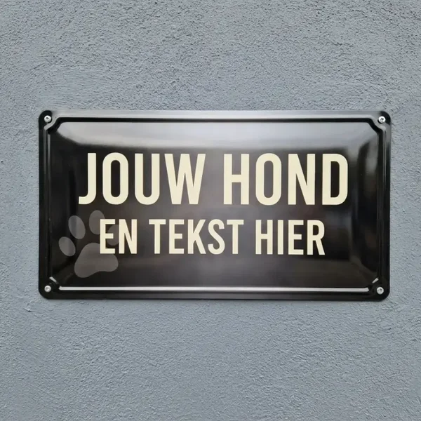 Metalen Bewakingsbord Eigen Foto en Tekst