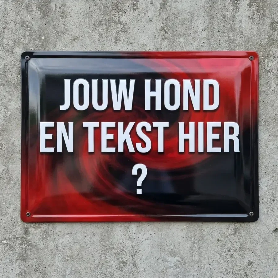 Gepersonaliseerd Metalen Waakbord met Eigen Hondenfoto en Tekst