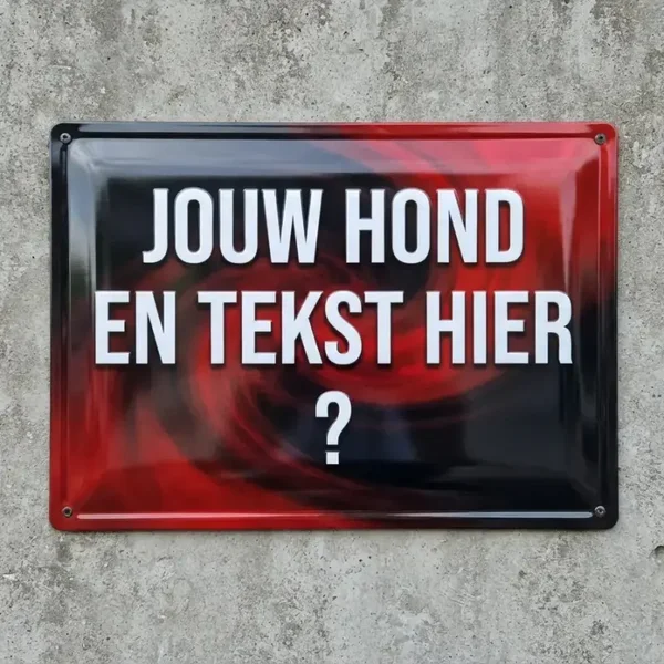 Gepersonaliseerd Metalen Waakbord met Eigen Hondenfoto en Tekst