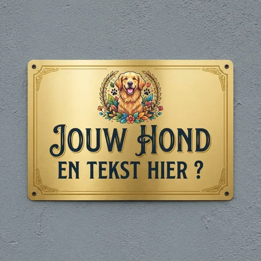 Gepersonaliseerd Metalen Waakschild met Eigen Foto en Tekst