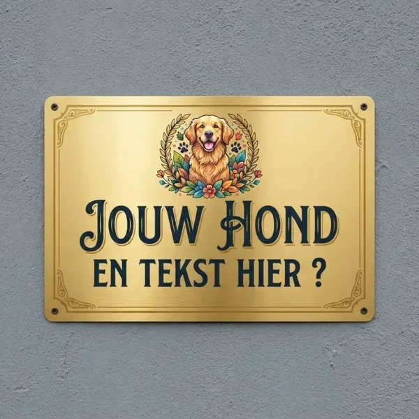 Gepersonaliseerd Metalen Waakschild met Eigen Foto en Tekst