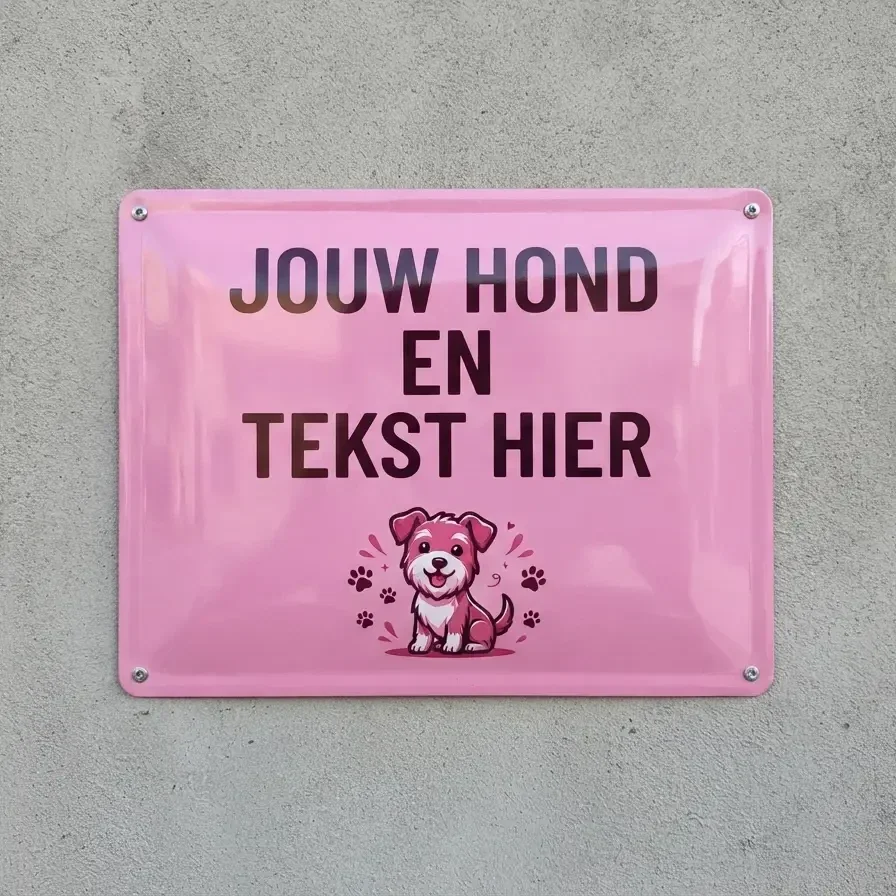 Gepersonaliseerd Metalen Bewakingsbord met Eigen Foto en Tekst
