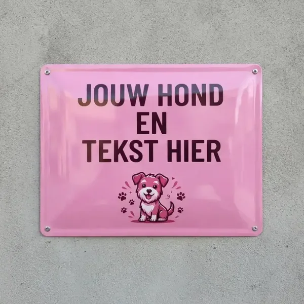 Gepersonaliseerd Metalen Bewakingsbord met Eigen Foto en Tekst