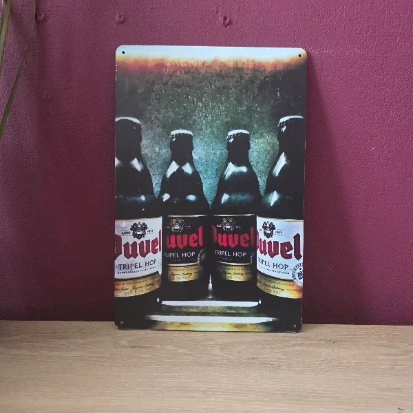 Duvel Tripel Hop Metalen Bord - Vintage 20x30 cm