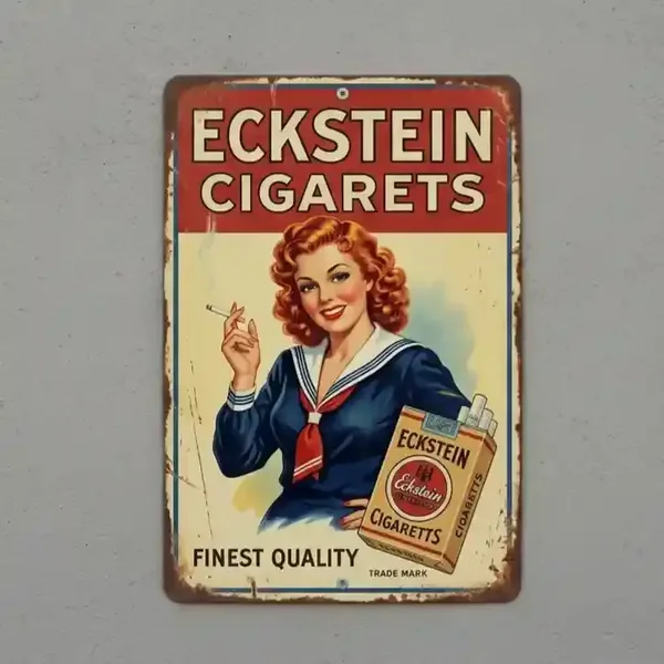 Eckstein Cigarests Metaalbord - Vintage Pin-up Matroos