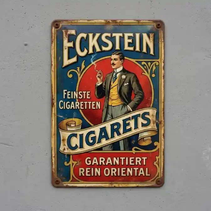 Eckstein Sigaretten Vintage Metalen Wandbord
