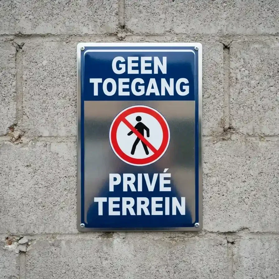Metalen Bord Geen Toegang Privé Terrein
