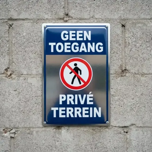 Metalen Bord Geen Toegang Privé Terrein
