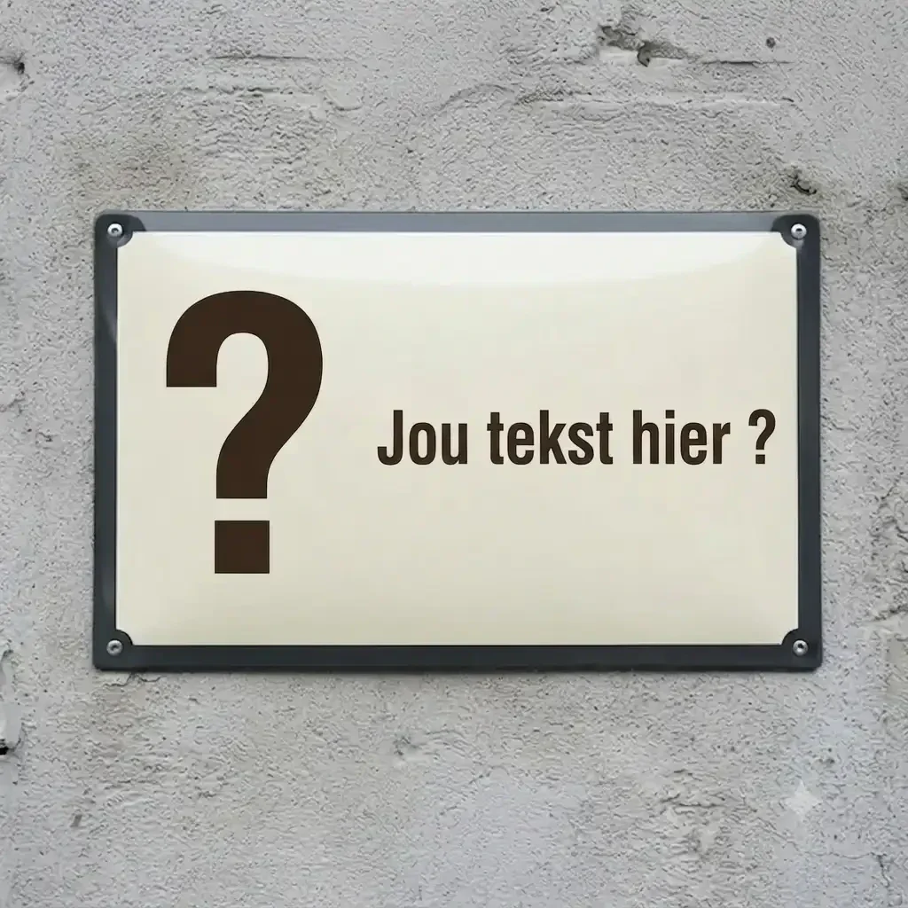 Bewakingsmetaalbord met eigen foto van hond en tekst