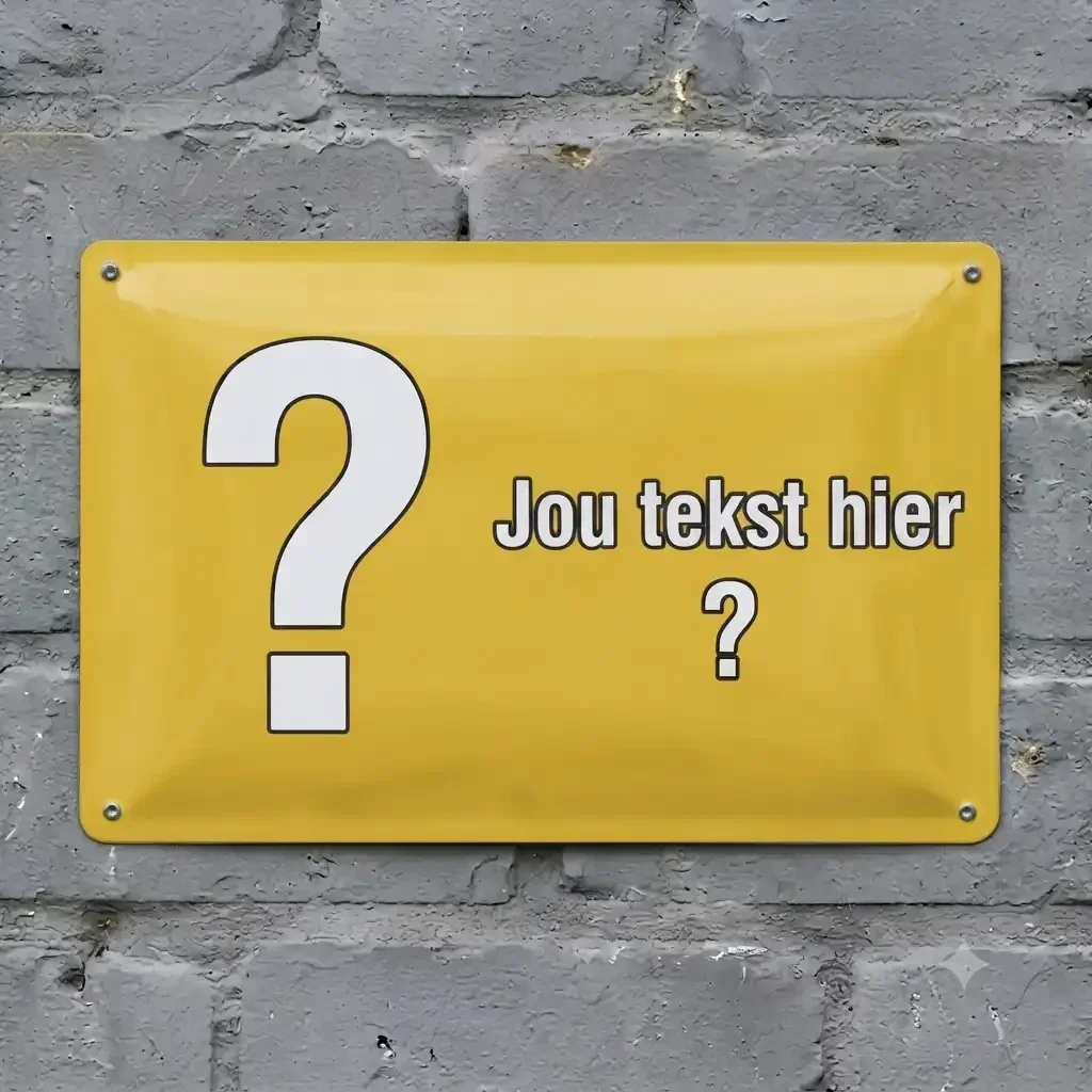 waarschuwingsbord met eigen hond foto en tekst
