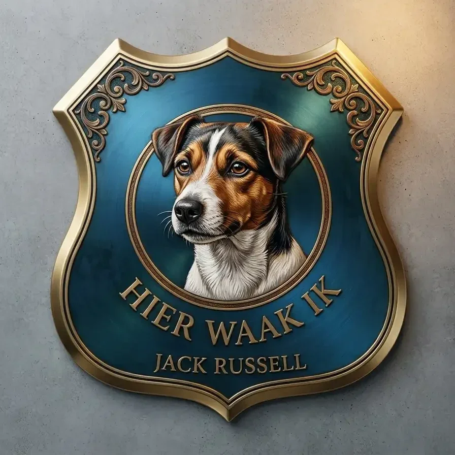 Jack Russell Waakbord Acryl - Schild 30x35 cm