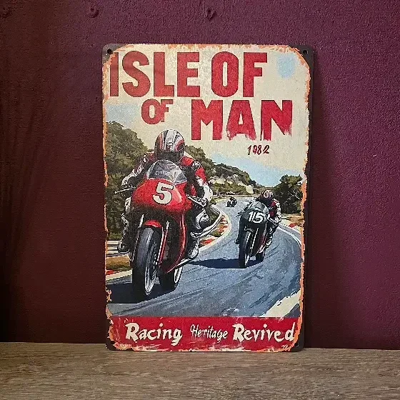 Isle of Man 1982 Motor Wandbord MDF 20x30 cm