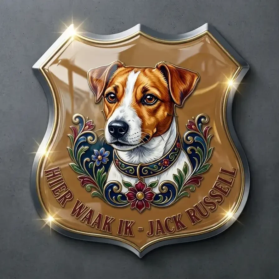 Jack Russell Waakbord Acryl Schild - 30x35 cm
