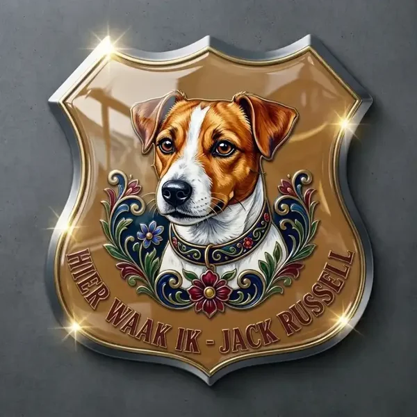 Jack Russell Waakbord Acryl Schild - 30x35 cm