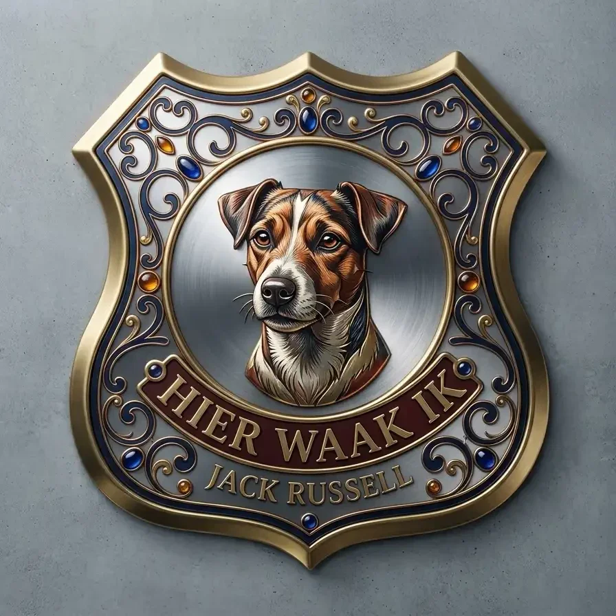 Jack Russell Waakbord Acryl - Hier Waak Ik