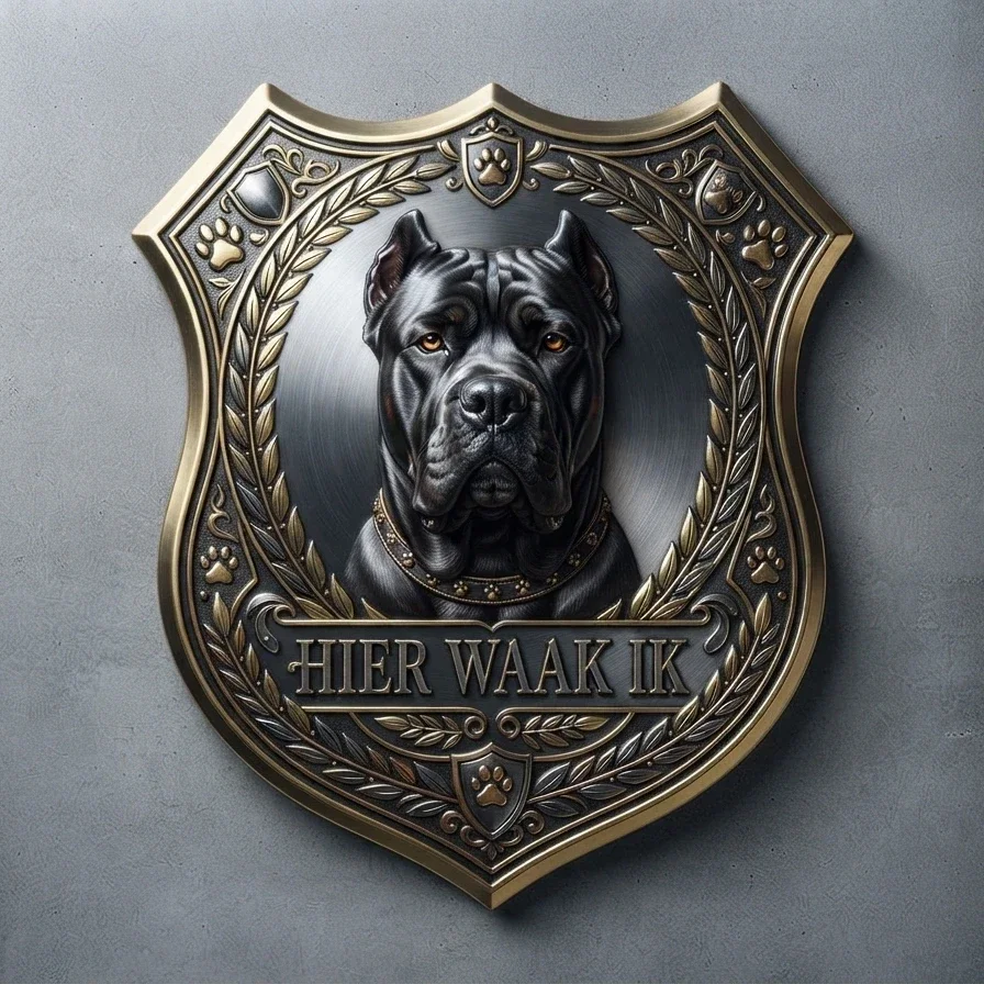 Cane Corso Schild - Hier Waak Ik - 32x32 cm