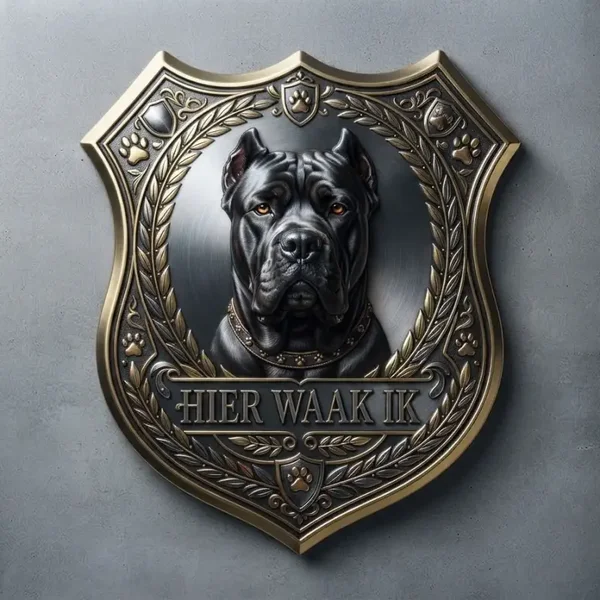 Cane Corso Schild - Hier Waak Ik - 32x32 cm
