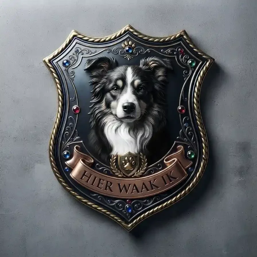 Luxe Schild Border Collie 32x32 cm